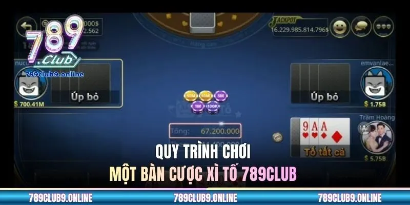 Quy trình chơi một bàn cược Xì Tố 789CLUB 